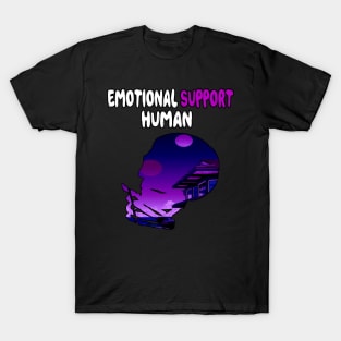 Emotional Support Human - Japanese Vaporwave Aesthetic T-Shirt